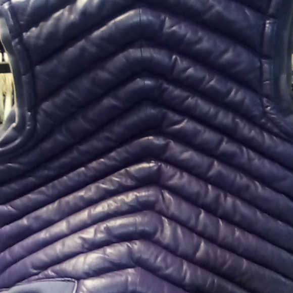 Vintage Hudson Outerwear Purple Real leather button vest polyester inside old - Picture 9 of 10